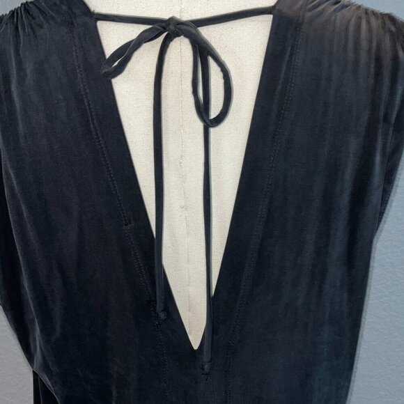 ANTHRO ANTHROPOLOGIE ERI + ALI Brielle Cupro V-Neck Black Boho Swing Dress - XS - Picture 8 of 12